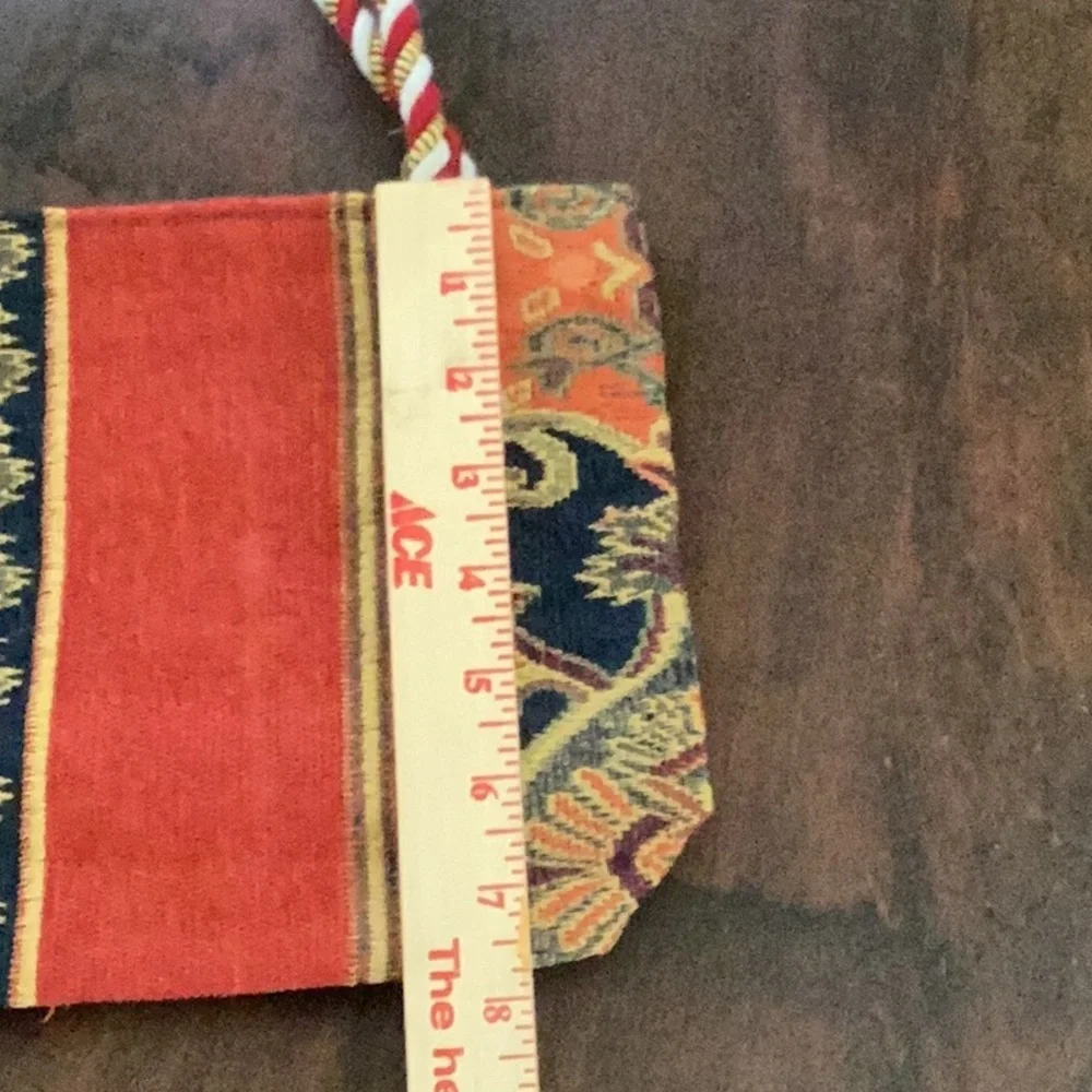 Red and Gold Shoulder Bag with Intricate Patterns and cute cord handles